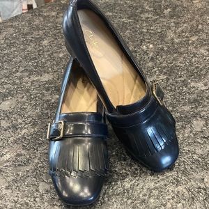 Navy Patent Leather Women’s Loafers